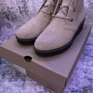 Clarks Tan and Black Desert Boots